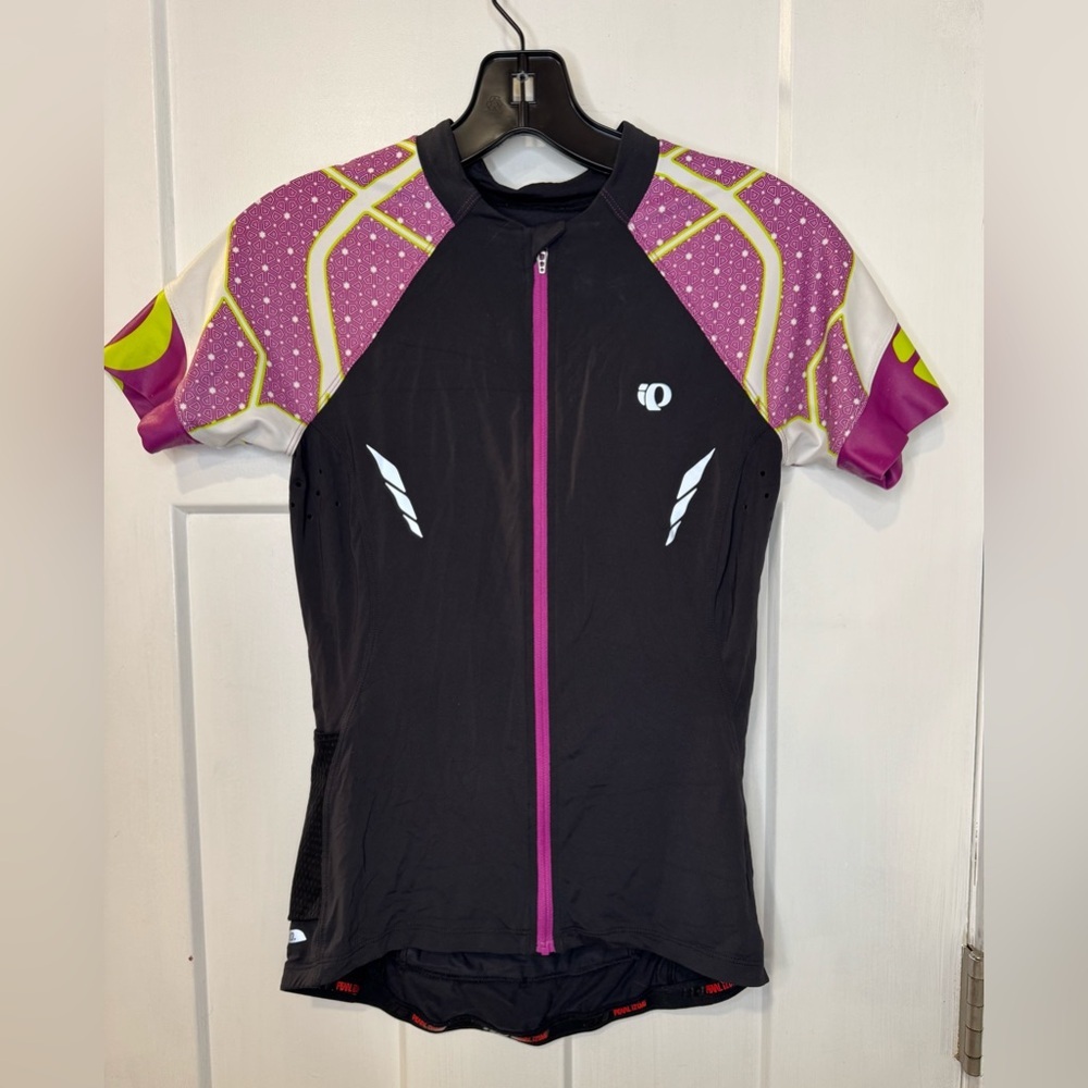 Pearl Izumi Women's Black Cycling Jersey with Purple Accents